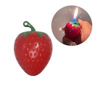 Cute Strawberry Soft Flame Lighter, Keychain Lighter, Rechargeable and Adjustable Flame, Suitable for Candles, BBQ, Outdoor, Camping, Best Gift for Women (No Butane)