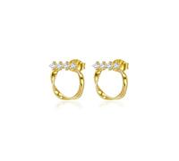 Cute Stud Earrings for Women 14K 18K Gold Genuine 925 Sterling Silver Shell Evil Eye Pin Jacket Cubic Zirconia Opal Trendy Simple Hypoallergenic Everyday Earrings Petite Small, 14k Gold Plated