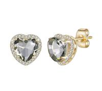 Cute Stud Earrings, Gold Studs Earrings Cubic Zirconia Love Hearts 10mm for Women Graduation Jewelry Popular