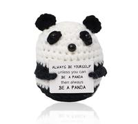 Cute Stuff,Crochet Doll Thoughtful Panda with Positive Words,Knitted panda Positive Gifts,Cheer up gifts For Women Men,Valentine's Day Birthday Christmas for Girlfriend Boyfriend