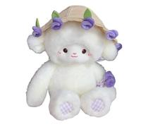 Cute Stuffed Doll - Premium, Sheep Farm Animal Plush, Soft Snuggle Comfort Buddy, Decorative Cushion Accent Item | Fabric Filled Ornament for Nursery Lounge Seat Vehicle Kids Area Styl