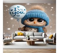 Cute Style Wall Murals for Living Room Cartoon owl 3D Print Photo Wallpaper Luxury Design Modern Non-Woven Wall Mural Sofa TV Kids Bedroom Decoration 200 x 140cm