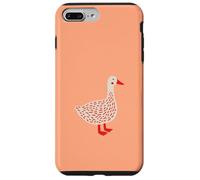 Cute Stylized Goose with Folk-Art Details on Orange Case for iPhone 7 Plus/8 Plus