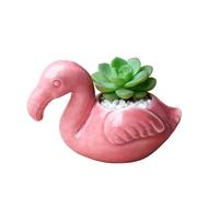 Cute Succulent Planter for Small Plants, Flamingos Decors for Home Office Desk, Necklace,Ring or Key Holders Lovely Gift for Women