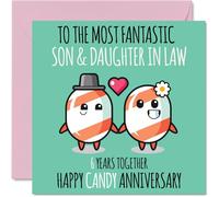 Cute Sugar Candy Anniversary Card for Son & Daughter In Law
