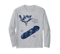 Cute Sugar Glider Skateboarding Design Sugar Glider Owners Long Sleeve T-Shirt