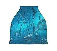 Cute Sugar Shark Stretchy Baby Car Seat Cover,Canopy Nursing Covers,Soft Breathable Windproof Scarf Changepad for Winter Infant Breastfeeding Boys