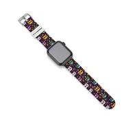 Cute Sugar Skull Cats Novelty Silicone Bands Compatible with IWatch Soft Waterproof Watchbands Strap