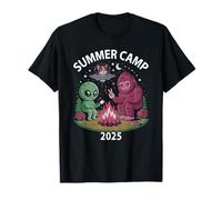 Cute Summer Camp 2025 Alien Bigfoot Campsite Crew Camping T-Shirt