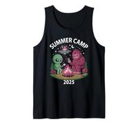 Cute Summer Camp 2025 Alien Bigfoot Campsite Crew Camping Tank Top