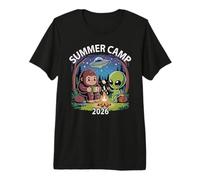 Cute Summer Camp 2026 Alien Camping Staff Vibes Director Premium T-Shirt