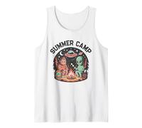 Cute Summer Camp Alien Bigfoot Camping Team Cousin Abduction Tank Top