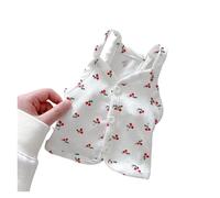 Cute Summer Dog Dress Fresh Cherry Strap Cute Buckle Strap Teddy Bears Puppy Two Legged Clothes Cat Tank Top Pet Clothes(S)