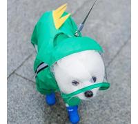 Cute Summer Dog Raincoat - Waterproof, Breathable Pet Coat for Small Medium Dogs with Leash Position for Outdoor Walking (Dinosaur-A,X-Small)