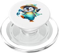 Cute Summer Penguin Vacation Tropical Vibes PopSockets PopGrip for MagSafe