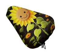 Cute Sunflower Bike Seat Cover - Universal Adjustable Straps, Waterproof Non-Slip Bicycle Saddle Protector, Sun & Dust Protection Bike Saddle Cover