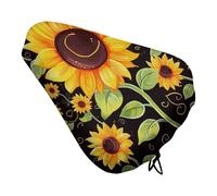Cute Sunflower Bike Seat Cover Water-Repellent Exercise Bike Seat Cushion Bicycle Saddle Cover with Drawstring Rain Snow Dust Covers for City Mountain Road Biking