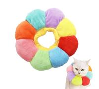 Cute Sunflower Cat Cone Collar, Soft Adjustable Pet Recovery Collar, Rainbow Colors Cotton, Anti-Bite Lick, Cat Grooming for Cats Dog Rabbit Quicker Healing Pet Recovery Cone(33cm)