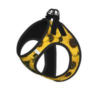 Cute Sunflower Print Reflective No Choke Pet Vest Harness,Adjustable Soft Padded Dog Harness With Easy Control Handle