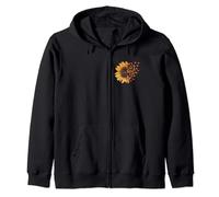 Cute Sunflower With Butterfly Design Unisex Men Women Zip Hoodie