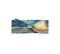 Cute Sunset Beach1 Print Baby Bow Headband â€“ Soft Skin-Friendly Hairband for Newborn Infant Toddlers Girls