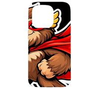 Cute Superhero Bigfoot Cartoon Masked Hero Character Funny Case for iPhone 15 Pro