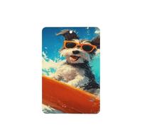 Cute Surfing Dog Wearing Sunglasses Car Air Fresheners 4 Pcs Hanging Scented Cards Fragrance Scented Cards For Car Aromatherapy Tablets