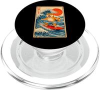 Cute Surfing Shiba Inu Dog Great Wave Kanagawa Ukiyo-E Art PopSockets PopGrip for MagSafe