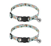 Cute Sushi Blue Kitten Collar 2 Pack Collar for Kitten Adjustable 10.6 to 17.1 Inches