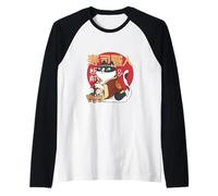 Cute Sushi Chef Cat Japanese Neko Design Raglan Baseball Tee