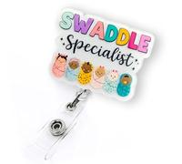 Cute Swaddle Specialist Badge Reel Retractable, NICU Nurse Badge Reel, Funny Labor and Delivery Badge Clip, Midwife Badge Holder, Maternity Ward Badge Clip, OB/GYN Nurse Gifts, L&D Badge Accessories
