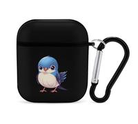 Cute Swallow Earphone Case Cover Compatible with AirPods 1&2 Shockproof Bluetooth Headset Case Black-style