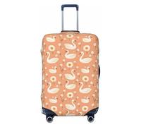 Cute Swan Daisies Print Travel Luggage Covers, Washable Suitcase Covers Protector for Luggage 18-32 Inch High Elasticity, Black, Small