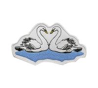 Cute Swan Patch, Love Birds Patch, Kids Rhymes Patch, Embroidered Iron on Sew on Patch Badge for Clothes etc.9x5cm