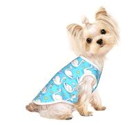 Cute Swan Print Dog Sleeveless Vest Stretchy Breathable Pet T Shirt Apparel for Dogs Cats