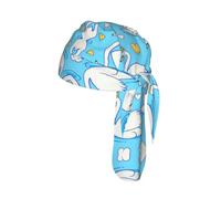 Cute Swan Print Helmet Cap Quick Dry Cycling Skull Wrap Breathable Polyester Adjustable Adult Summer Beanie