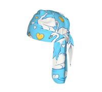 Cute Swan Print Helmet Cap Quick Dry Cycling Skull Wrap Breathable Polyester Adjustable Adult Summer Beanie