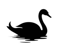 Cute Swan Silhouette Sticker - Waterproof Decal - Use on Car's, Laptops, Mirrors, Water Bottles, Scrapbooking, Fun Animal Gifts (1, 8cm x 6cm (3.1" x 2.4"))