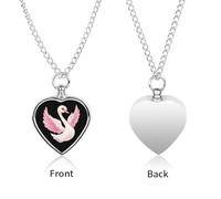 Cute Swan with Angles Wings Custom Urn Necklace for Pet Ashes Cute Pet Memorial Pendant Jewelry Gifts for Dog Cat