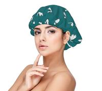 Cute Swans Print Adult's Satin Sleeping Cap, Satin Bonnet for Sleeping - Silk Sleep Cap for Women and Men Black, Black, One size