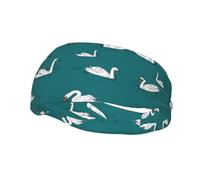 Cute Swans Sports Headbands Moisture Wicking Athletic Terry Cloth Sweatband Sweat Absorbing Head Band
