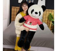 Cute Sweater Panda Plush Toy Cuddly Pillow Stuffed Animal Panda Doll For Kids Couples Christmas Birthday Gift Red 80cm
