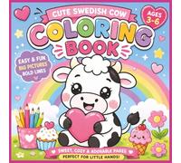 Cute Swedish Cow Coloring Book: Cozy Kawaii Cow Fun with Big Bold Simple Designs