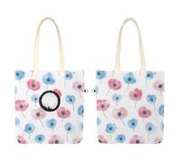 Cute Sweet Flowers Seamless Pattern Pet Canvas Bag, Portable Shoulder Carrying Bag Cat Carriers for Outdoor Shopping Camping