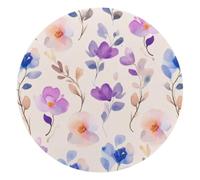 Cute Sweet Flowers Watercolor Pattern Small Round Mouse Pad, Anti-Slip Rubber Computer Mousepad for Office Home Gaming Laptop, 10 x 10 Inch