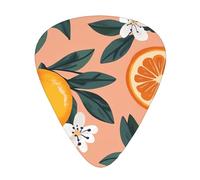 Cute Sweet Orange Flower Guitar Picks Gift Set - Smooth Durable Plectrums For Acoustic, Electric & Bass Guitar, Perfect Present For Guitar Lovers & Musicians