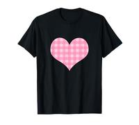 Cute Sweet Pink Plaid Gingham Check Checkered Pattern T-Shirt