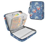 Cute Swimming Circle Zipper Binder Bag 3 Ring 6-Tab Expanding File Folder 500 Sheets Organizer for School Work Office