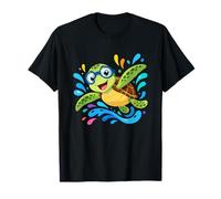 Cute Swimming Sea Turtle with Goggles Kids T-Shirt