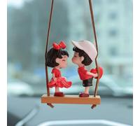 Cute Swinging Couple Car Hanging Ornament, Cartoon Boy and Girl Lovers Rear View Mirrior Hanging Accessories, Car Interior Decorations Charm Pendant for Men Women Teens Gift (Standing Couples)